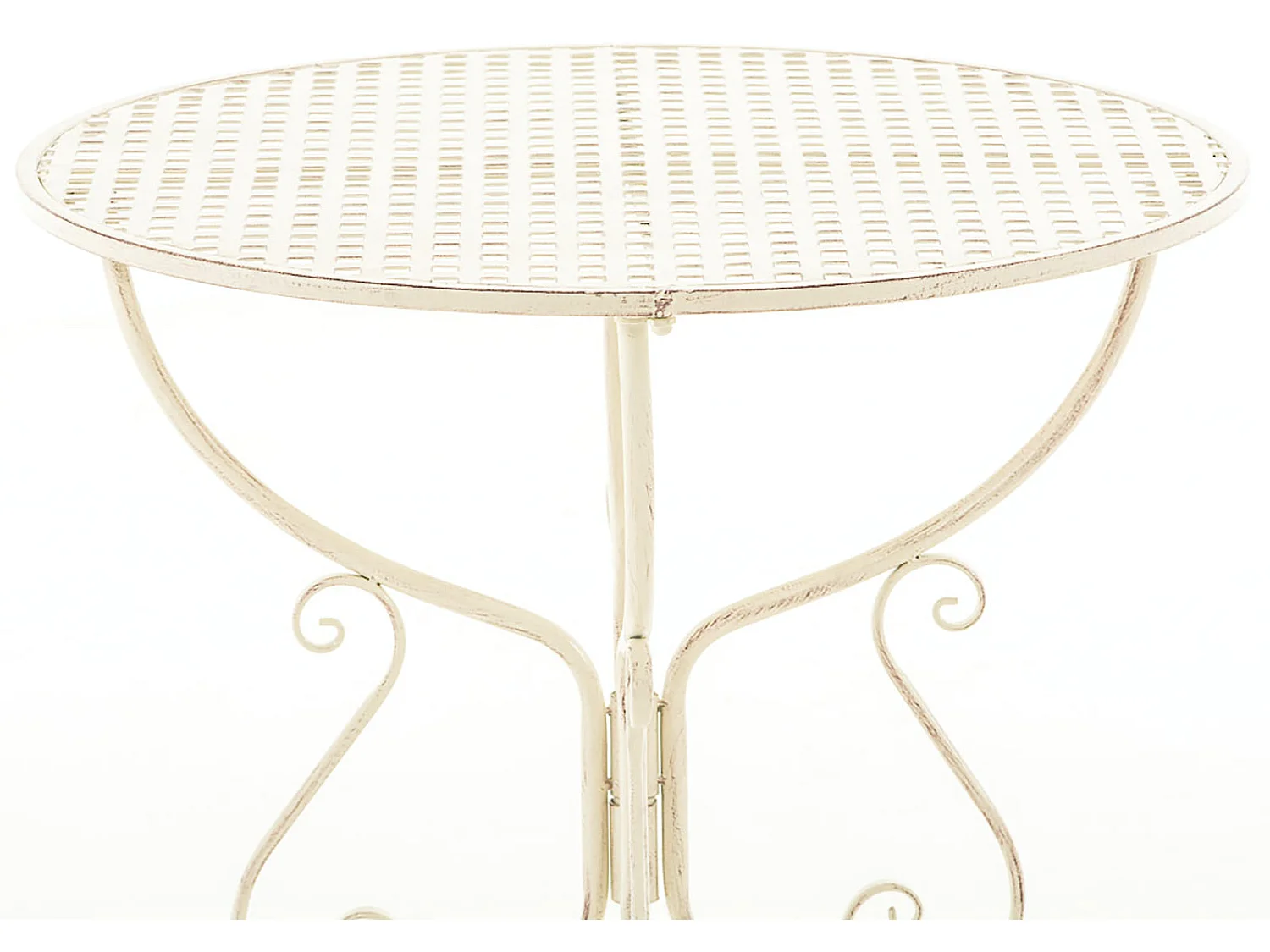 Table de jardin ronde métal crème 70 x 70 x 74 cm 10_0004006