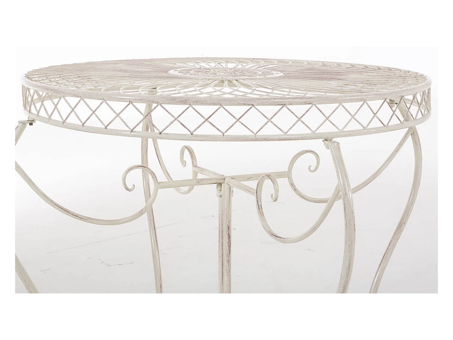 Table de jardin balcon métal crème 90 x 90 x 69 cm 10_0004009