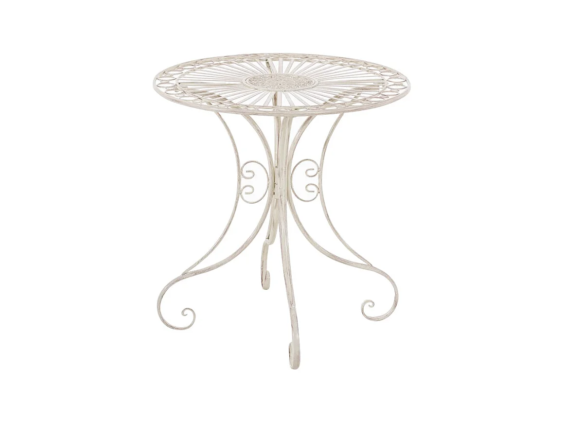 Table de jardin et métal crème 70 x 70 x 72.5 cm 10_0004007