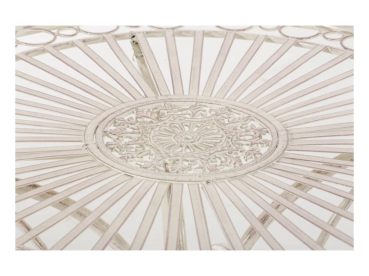 Table de jardin et métal crème 70 x 70 x 72.5 cm 10_0004007