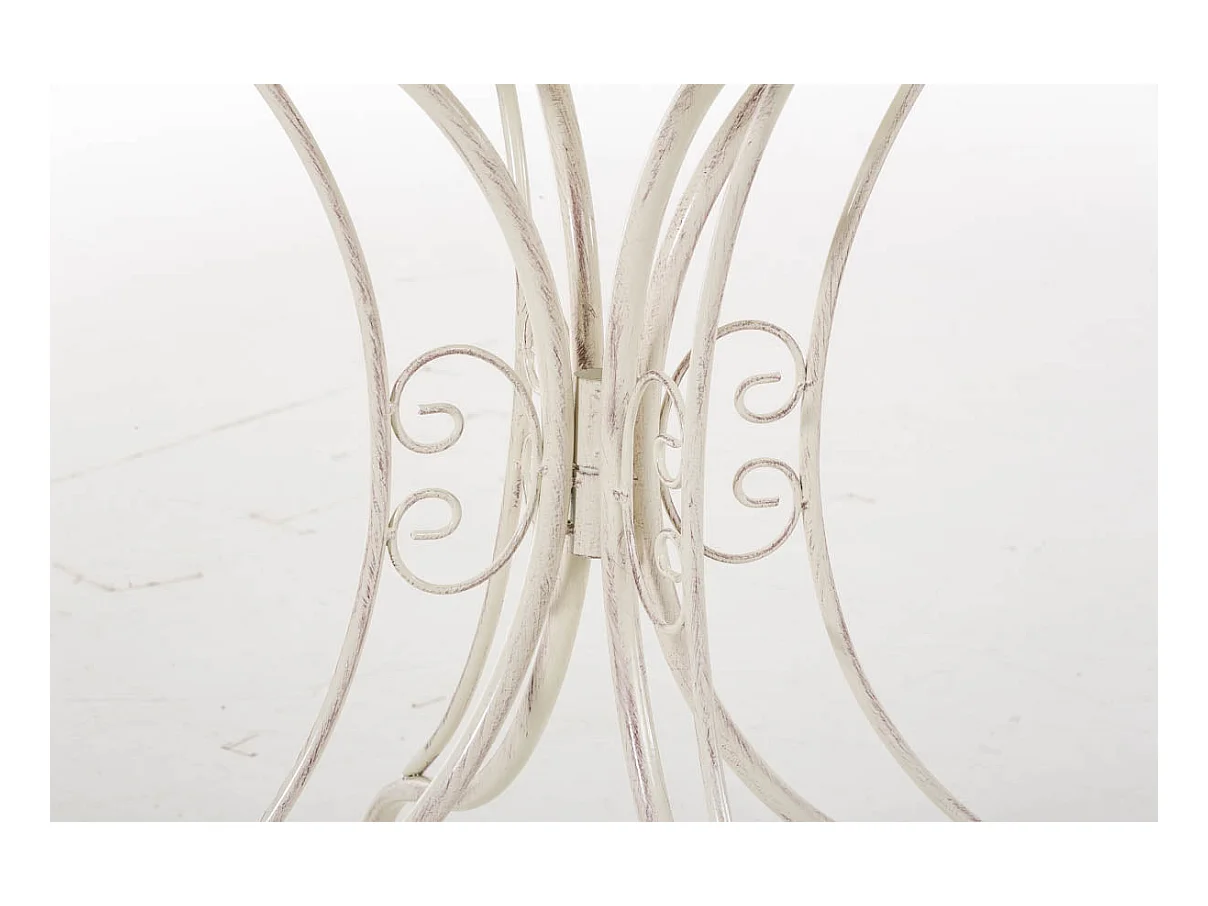 Table de jardin et métal crème 70 x 70 x 72.5 cm 10_0004007