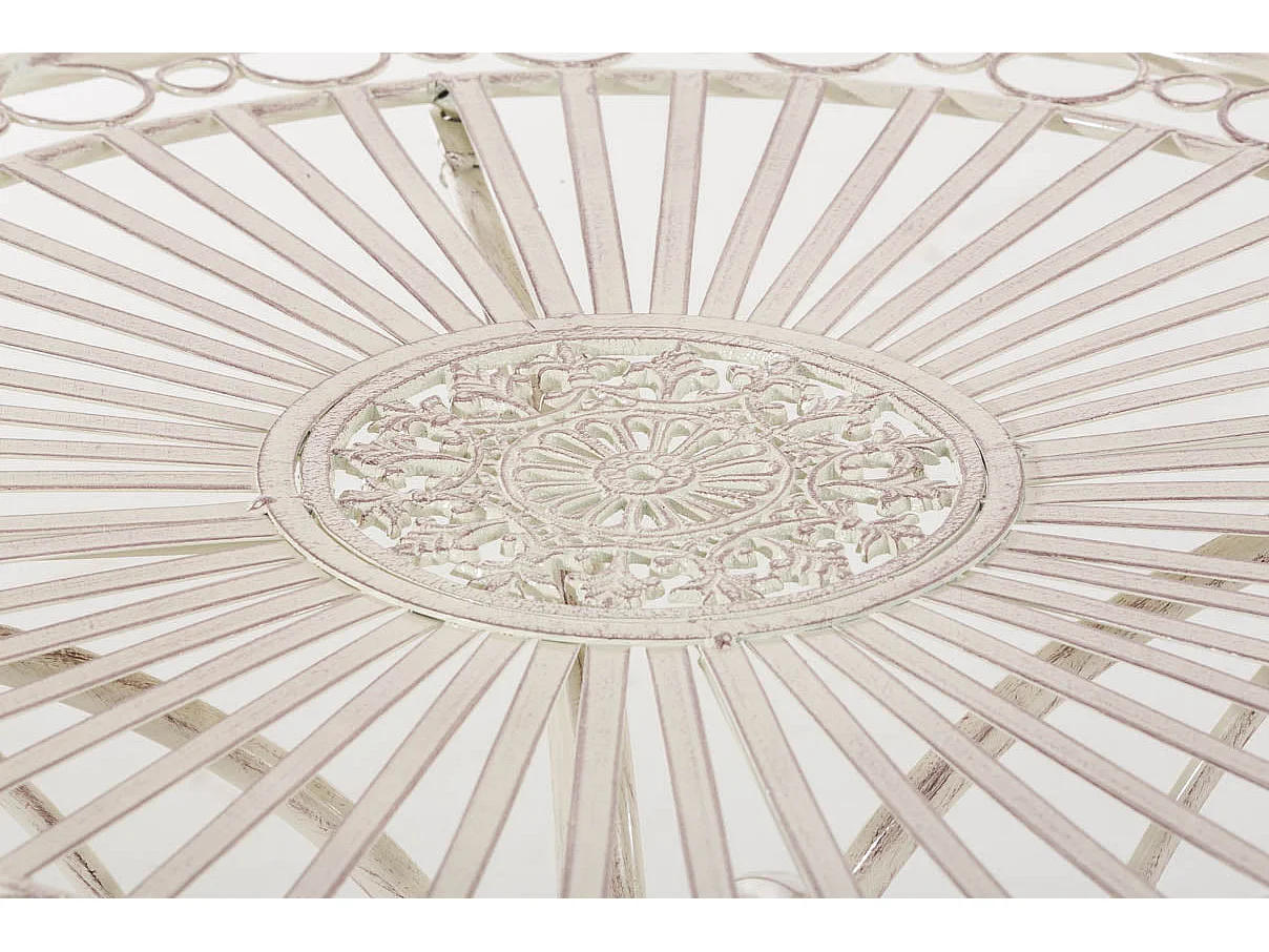 Table de jardin et métal crème 70 x 70 x 72.5 cm 10_0004007