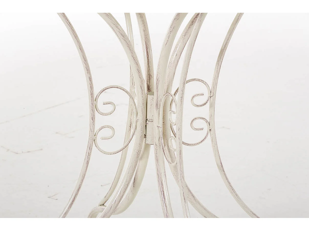 Table de jardin et métal crème 70 x 70 x 72.5 cm 10_0004007