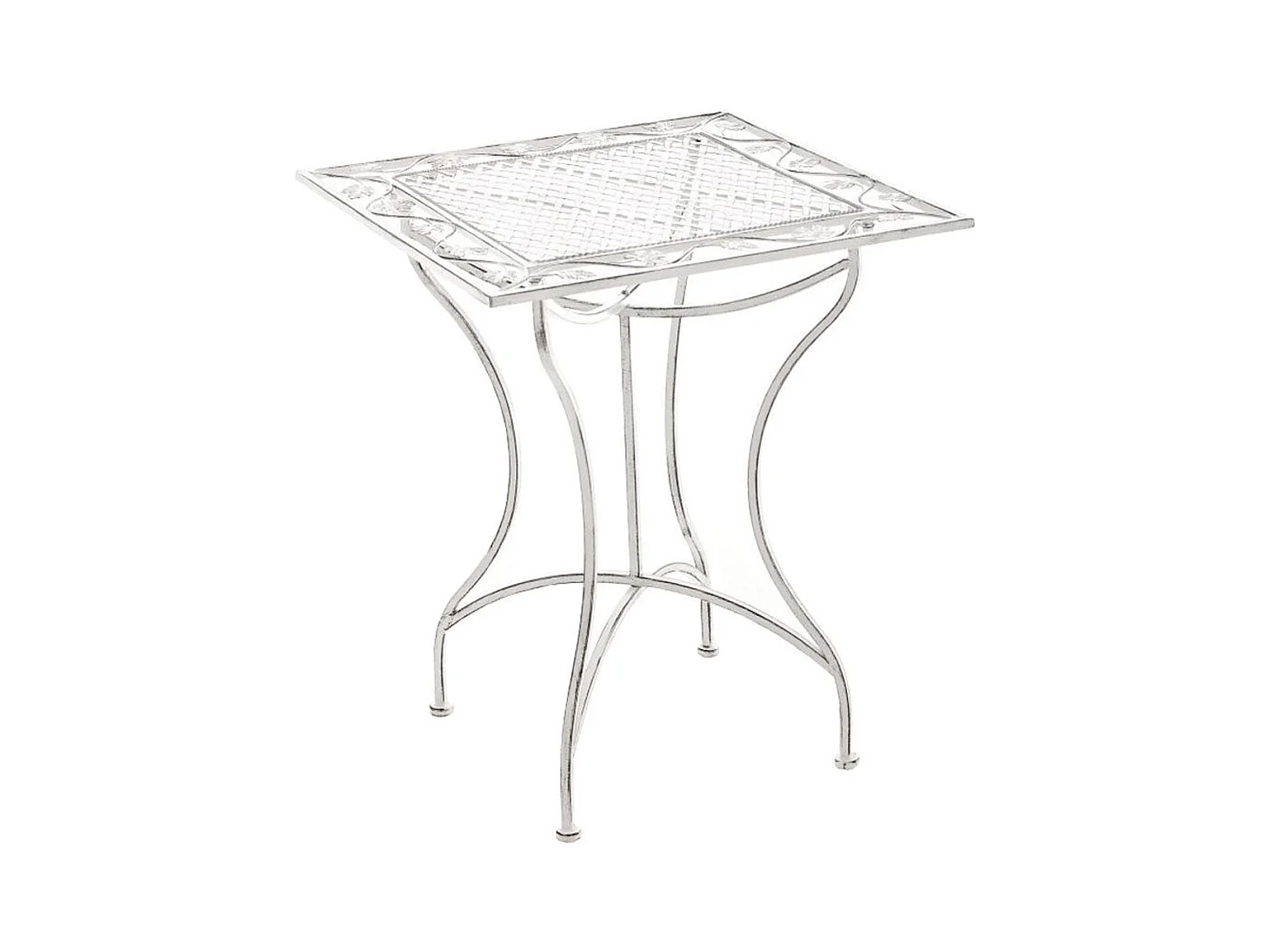 Table de jardin terrasse blanche 60 x 60 x 72 cm 10_0003813