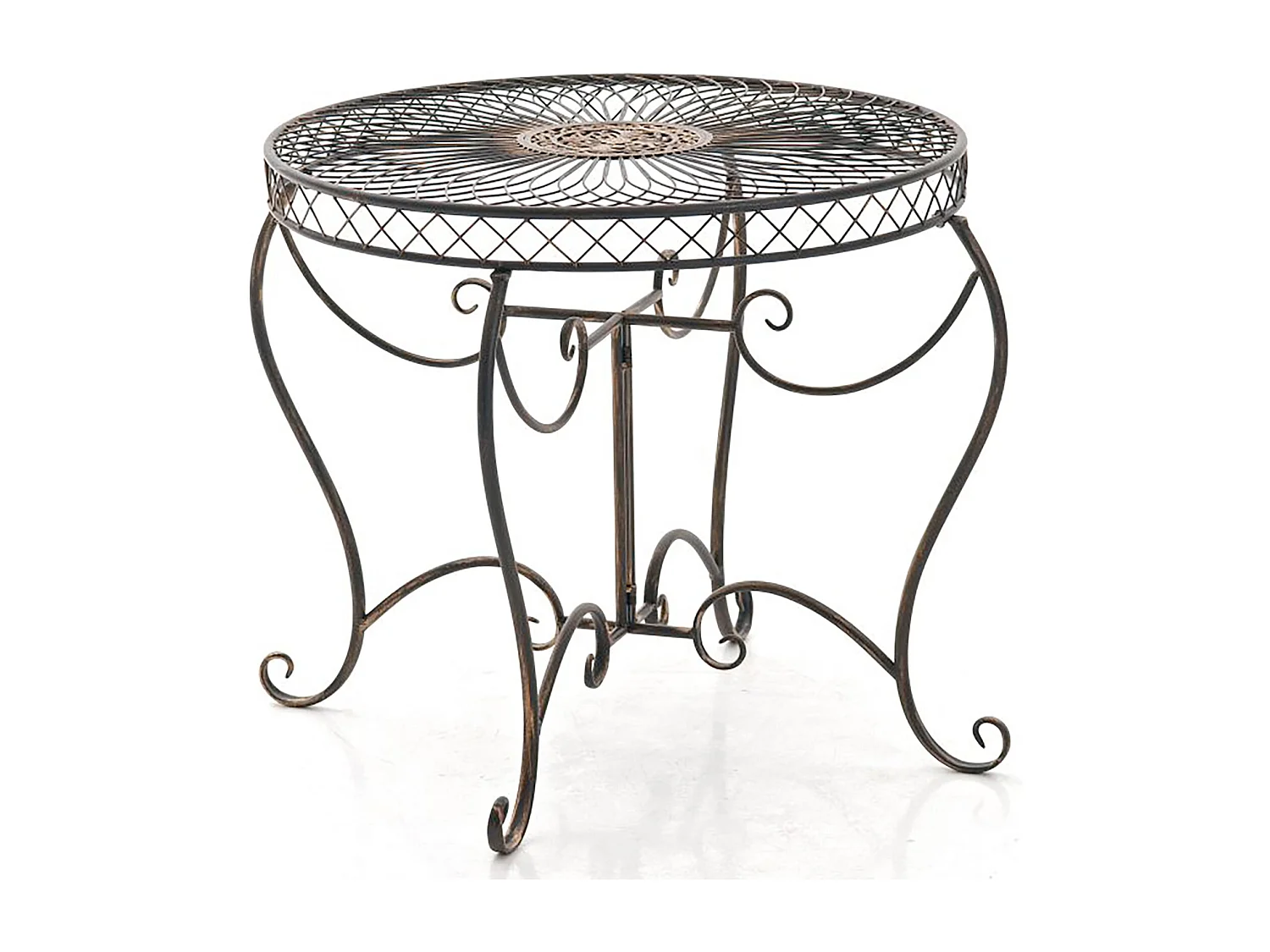 Table de jardin balcon métal bronze 90 x 90 x 69 cm 10_0003051