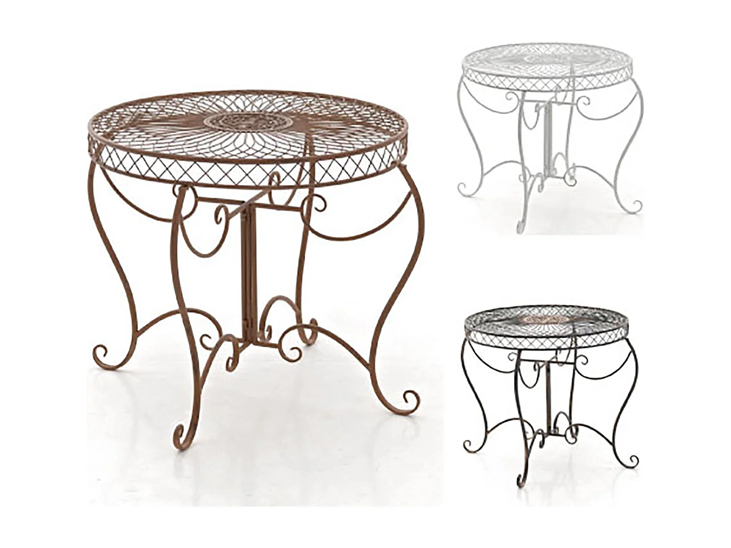 Table de jardin balcon métal bronze 90 x 90 x 69 cm 10_0003051