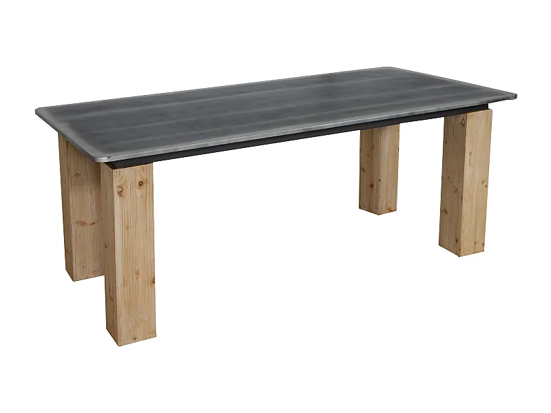 Table à manger design métal marron 200 x 100 x 77 cm 04_0008565