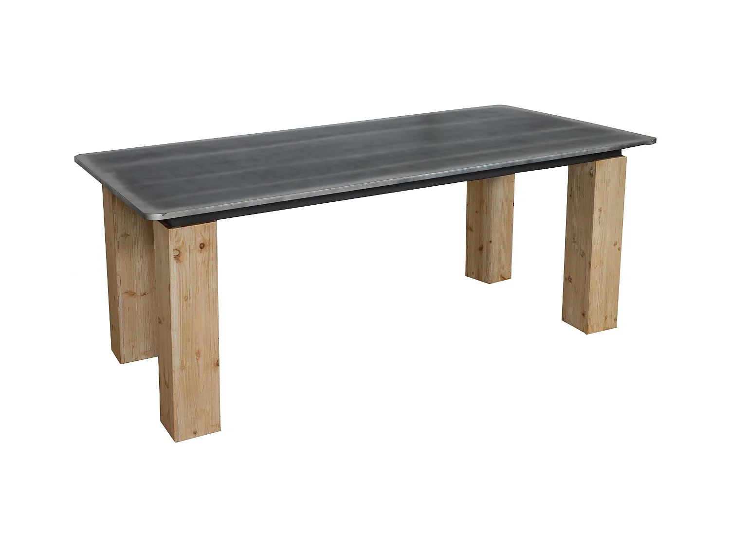 Table à manger design métal marron 200 x 100 x 77 cm 04_0008565