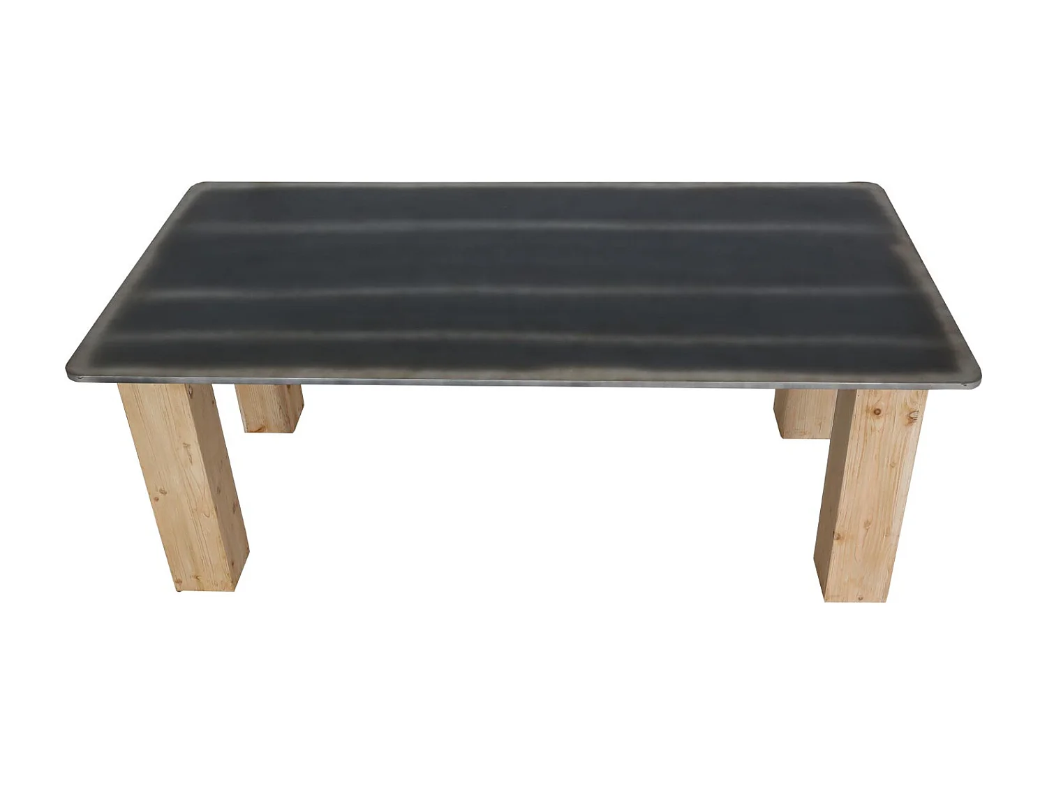 Table à manger design métal marron 200 x 100 x 77 cm 04_0008565