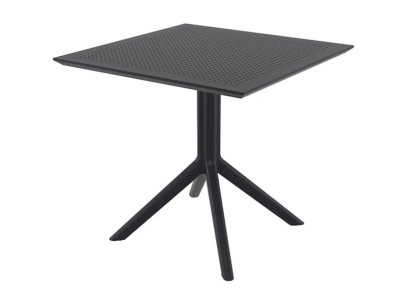 Table de jardin lounge noire 80 x 80 x 74 cm 10_0003057