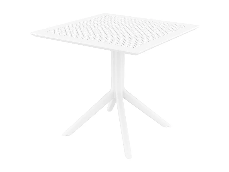 Table de jardin lounge blanche 80 x 80 x 74 cm 10_0003054