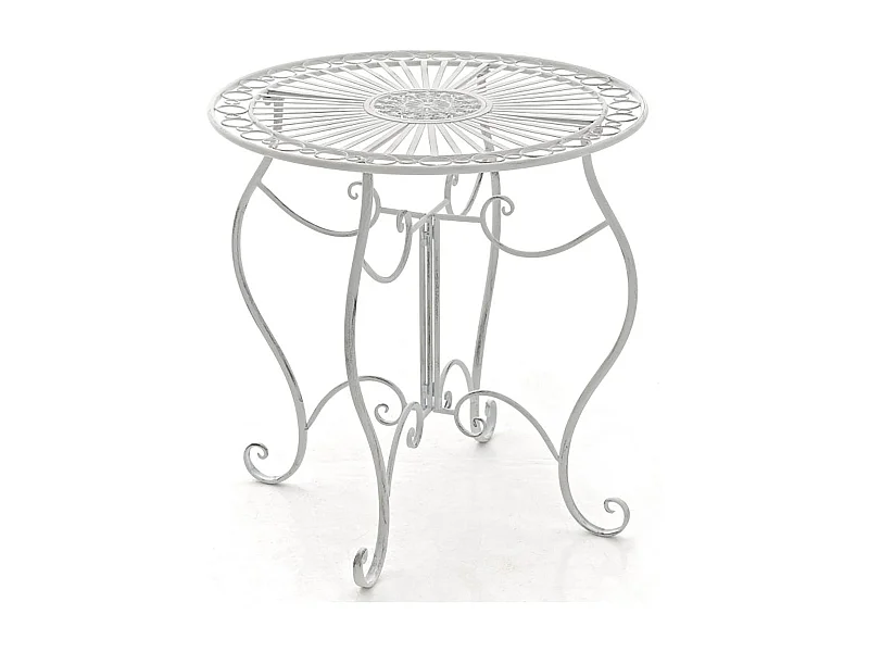 Table de jardin ronde blanche 70 x 70 x 72 cm 10_0003044