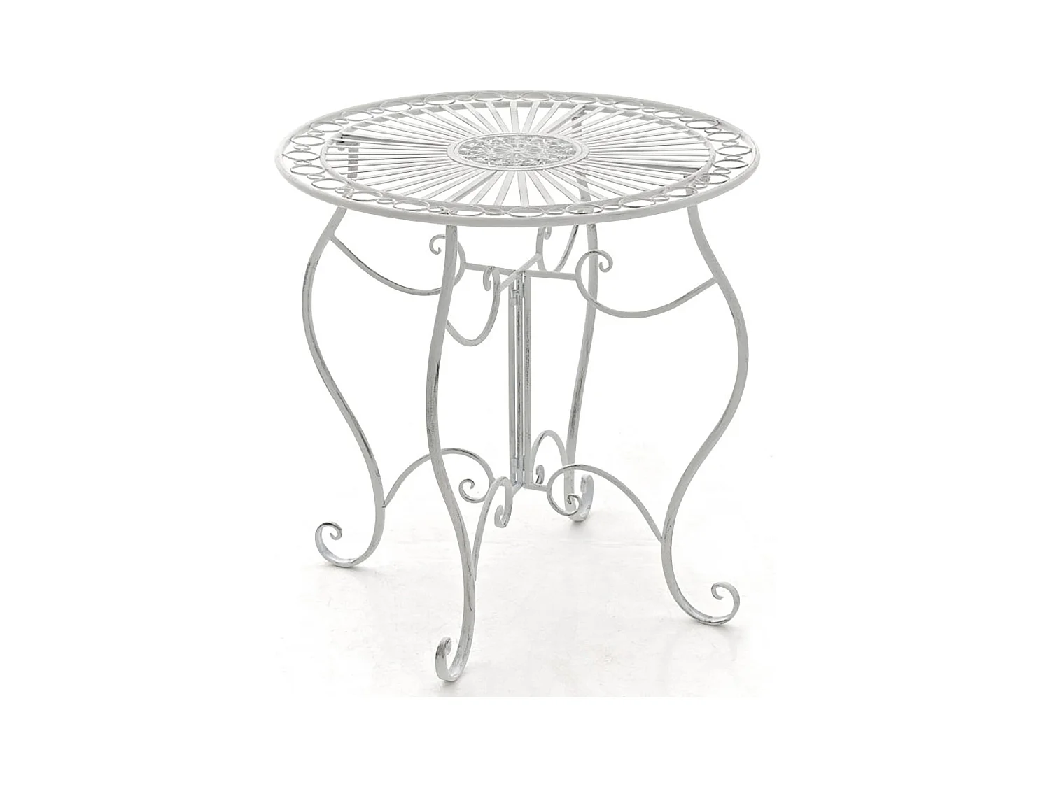 Table de jardin ronde blanche 70 x 70 x 72 cm 10_0003044