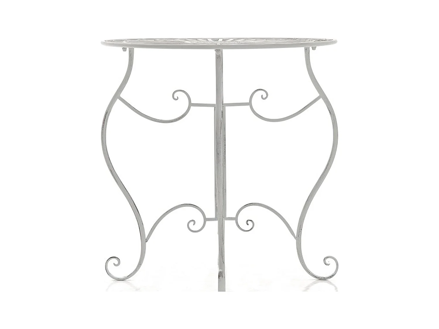 Table de jardin ronde blanche 70 x 70 x 72 cm 10_0003044
