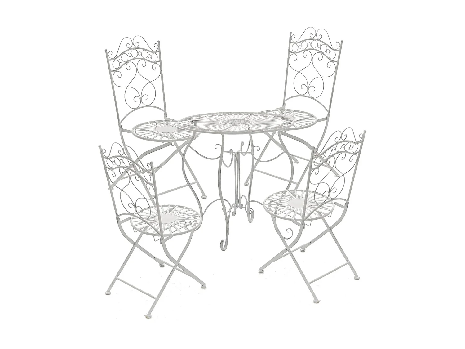 Table de jardin ronde blanche 70 x 70 x 72 cm 10_0003044