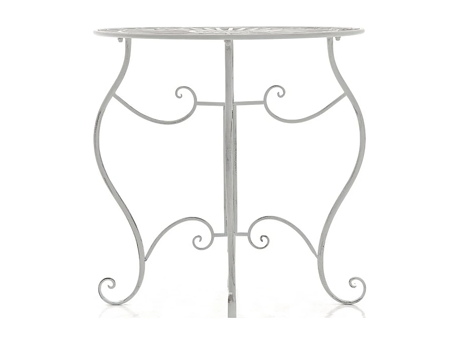 Table de jardin ronde blanche 70 x 70 x 72 cm 10_0003044