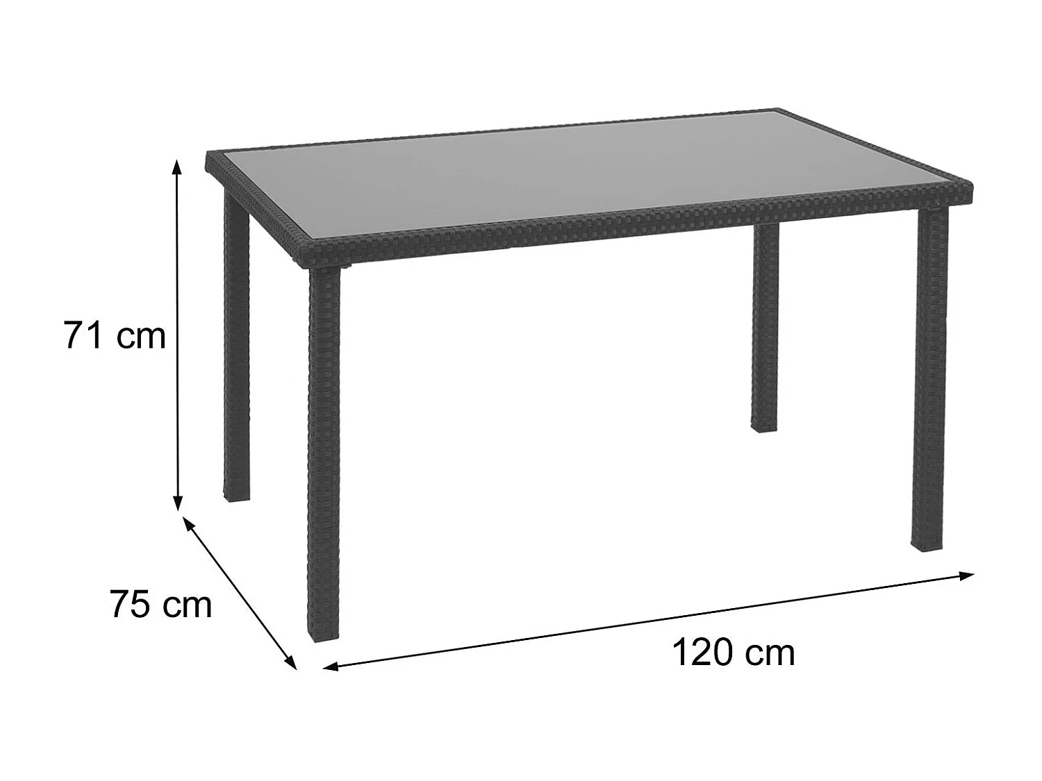 Table de jardin balcon marron 120 x 75 x 71 cm 04_0005069