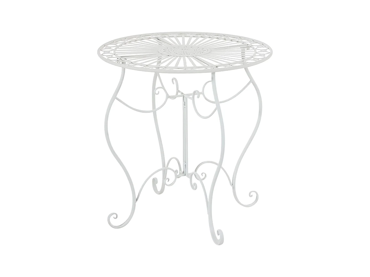 Table de jardin ronde blanche 70 x 70 x 72 cm 10_0003045