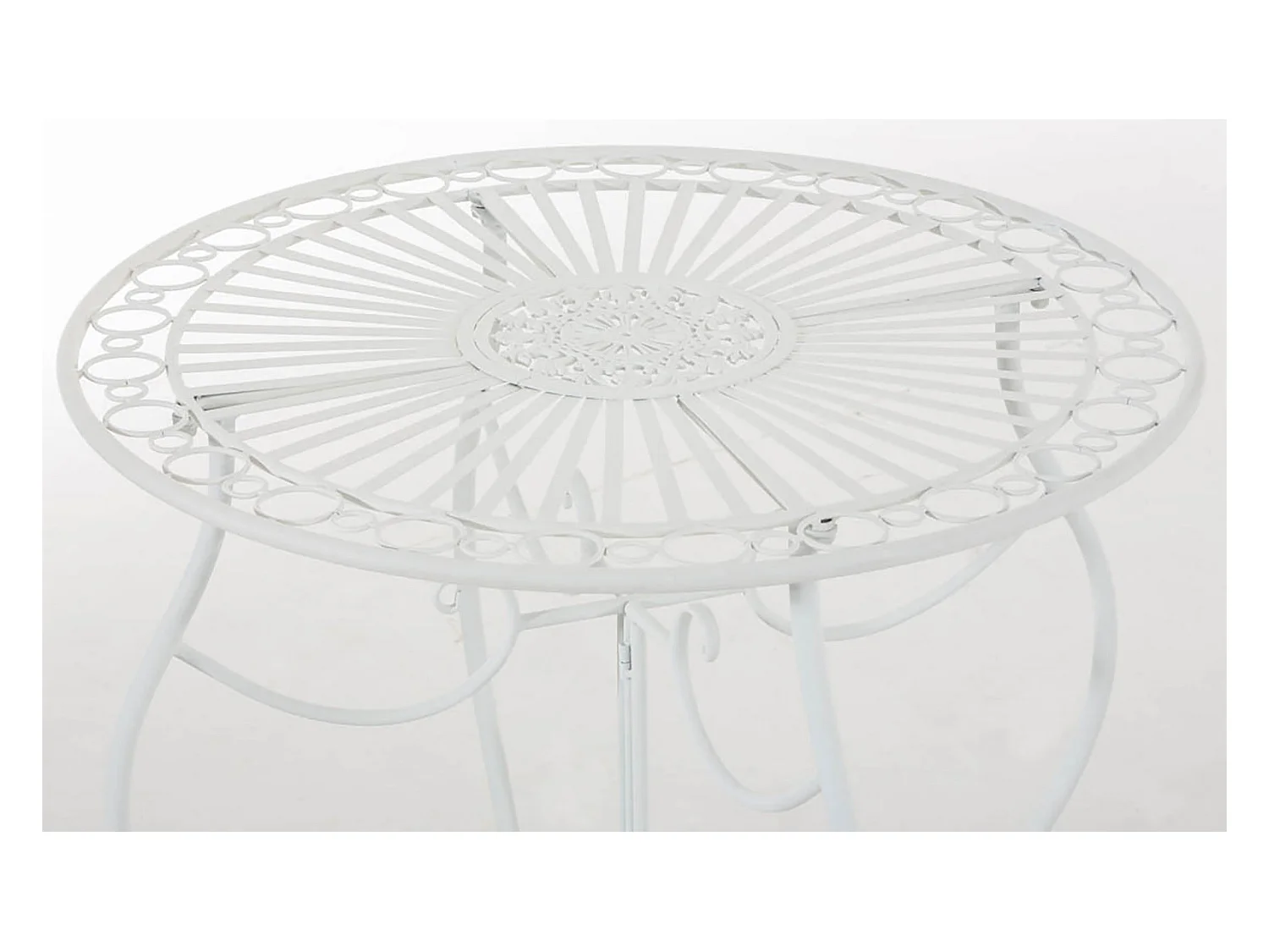 Table de jardin ronde blanche 70 x 70 x 72 cm 10_0003045