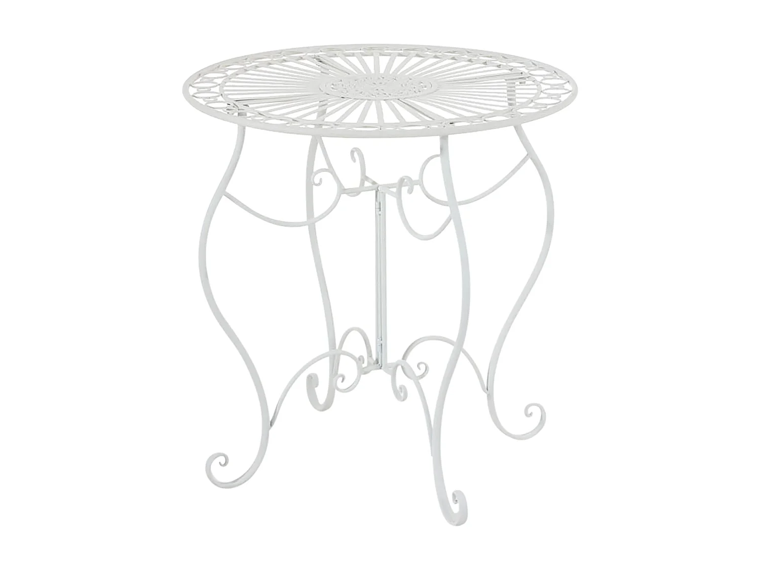 Table de jardin ronde blanche 70 x 70 x 72 cm 10_0003045