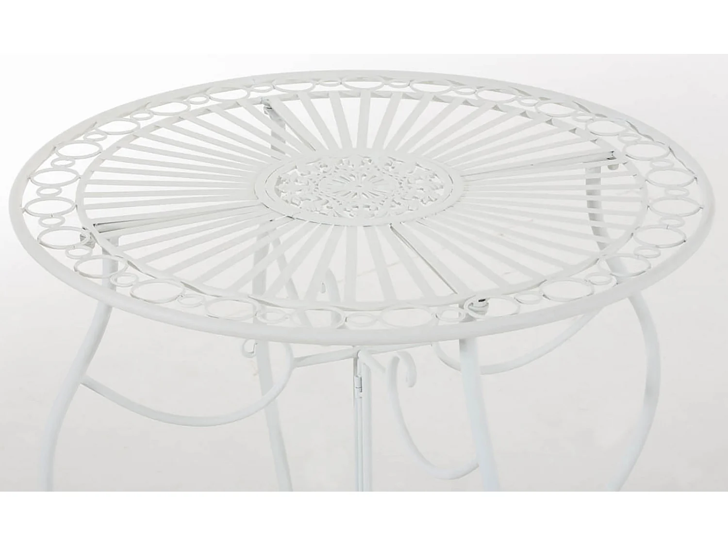 Table de jardin ronde blanche 70 x 70 x 72 cm 10_0003045