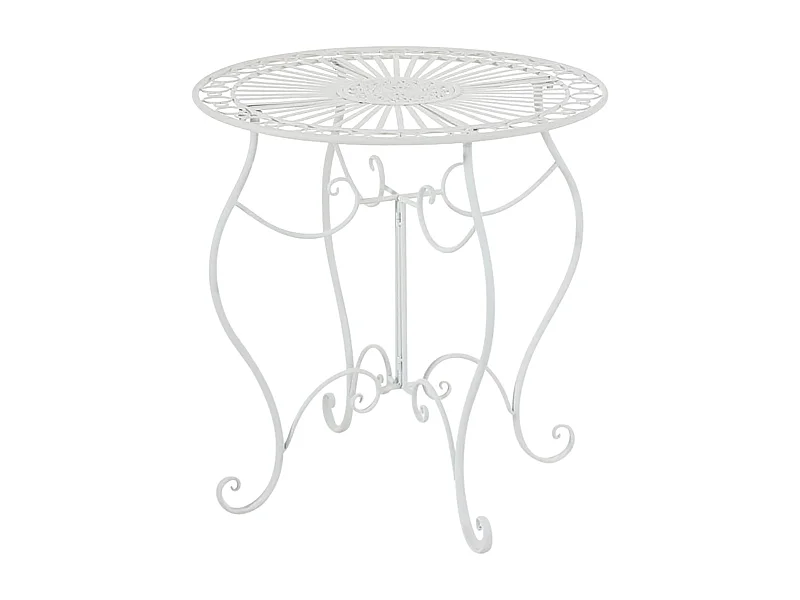 Table de jardin ronde blanche 70 x 70 x 72 cm 10_0003045
