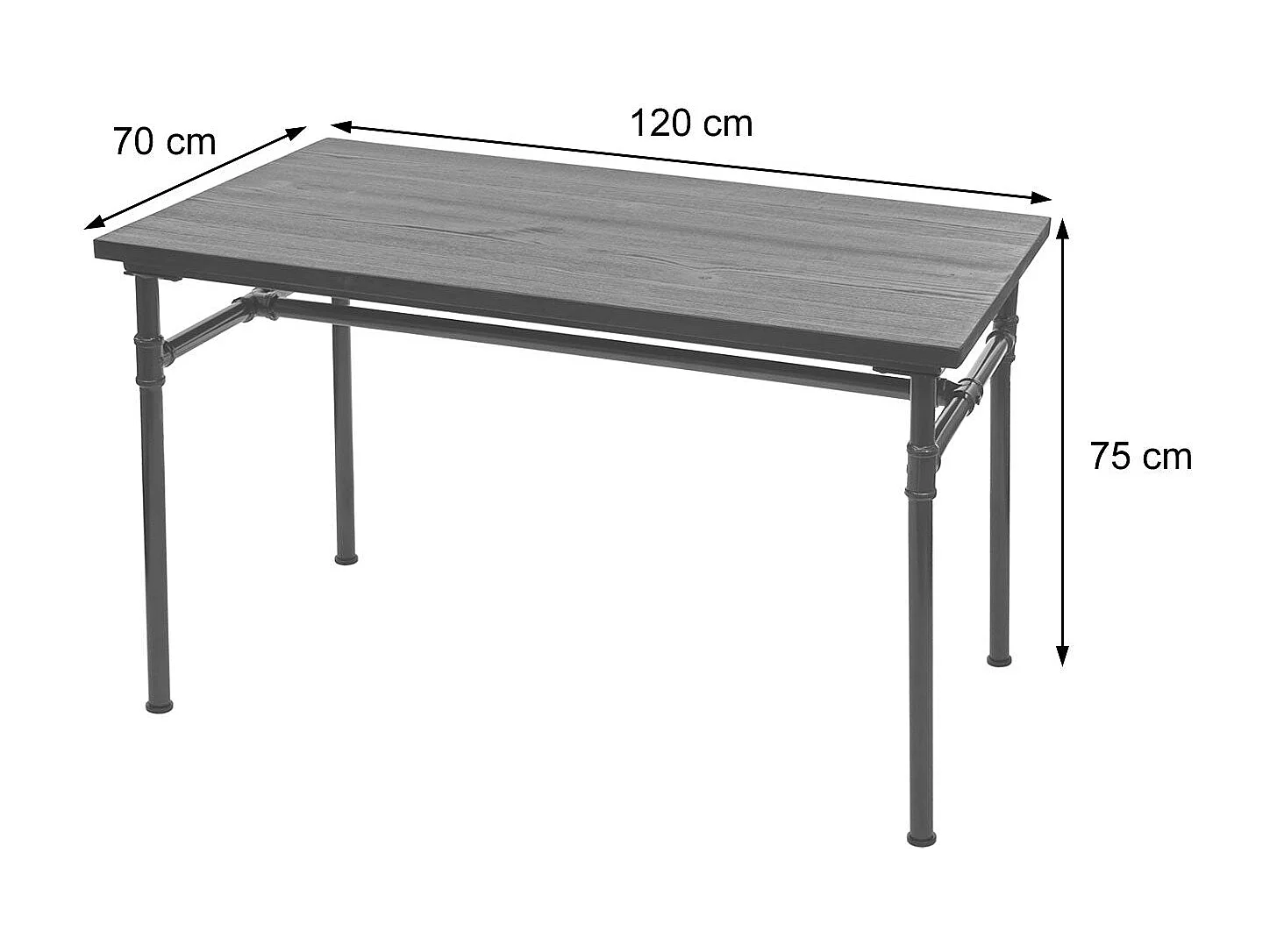 Table de salle à métal marron 120 x 70 x 75 cm 04_0005112