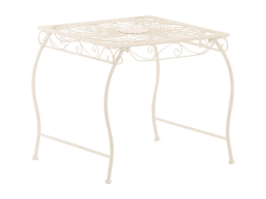Petite table de jardin métal blanche 49 x 45 x 46 cm 10_0004011
