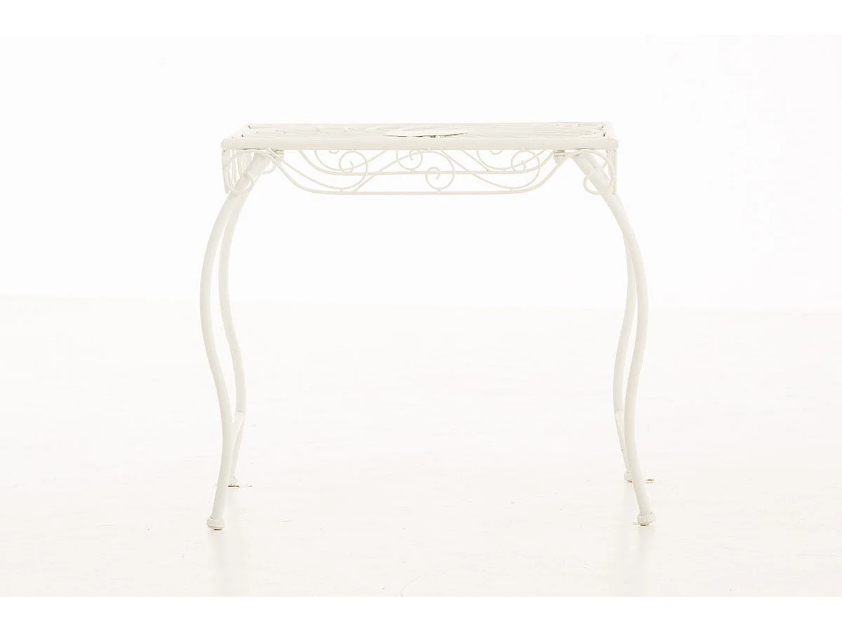Petite table de jardin métal blanche 49 x 45 x 46 cm 10_0004011