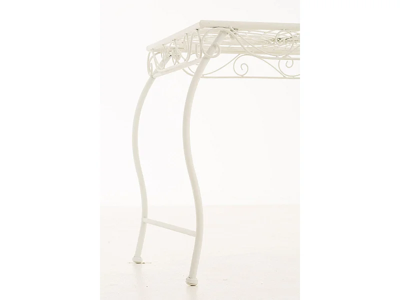 Petite table de jardin métal blanche 49 x 45 x 46 cm 10_0004011