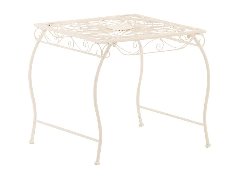 Petite table de jardin métal blanche 49 x 45 x 46 cm 10_0004011