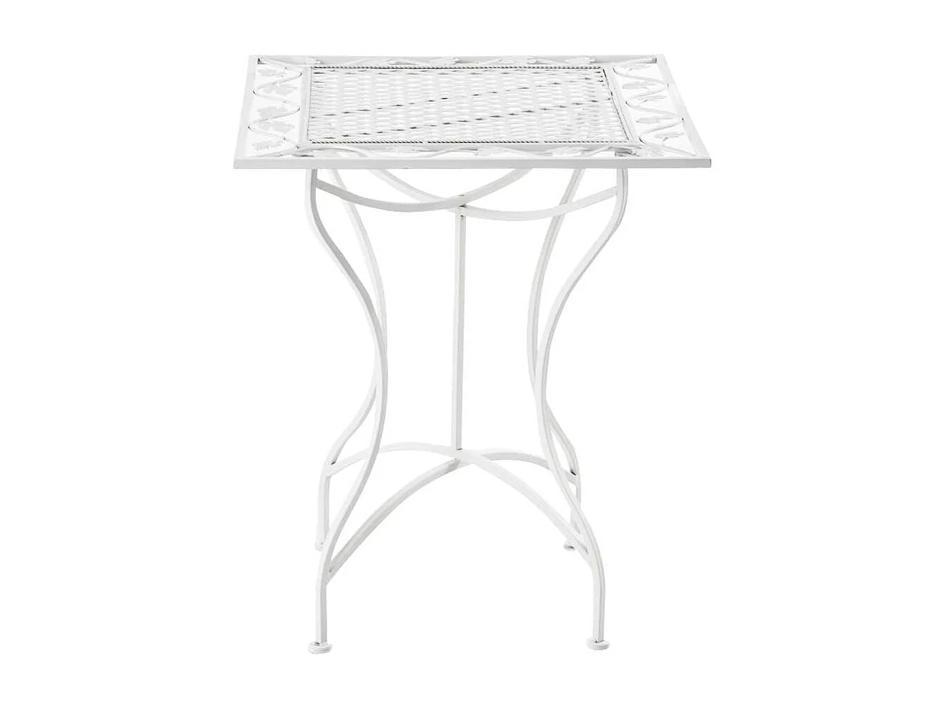 Table de jardin terrasse blanche 60 x 60 x 72 cm 10_0003041