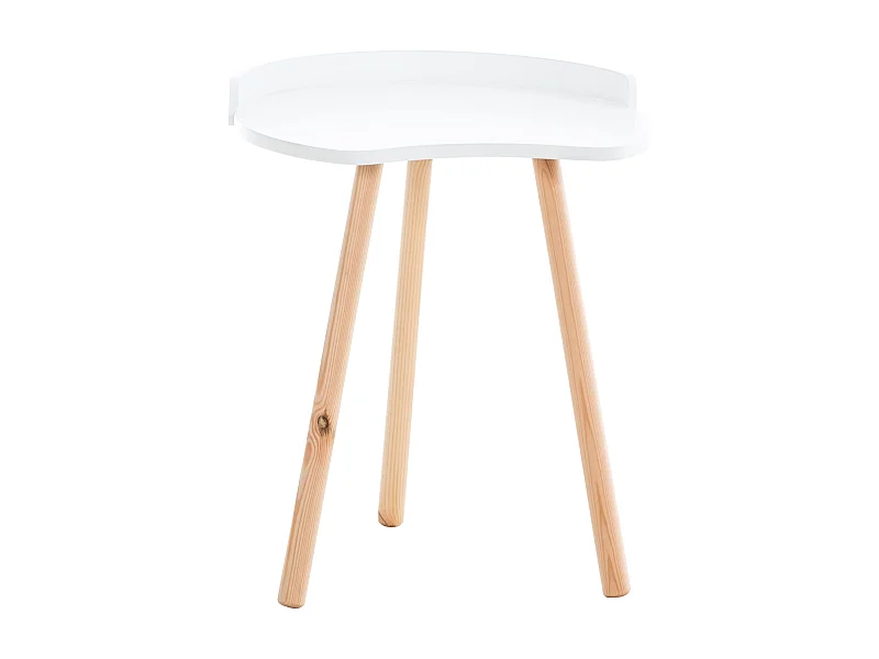 Table d'appoint design scandinave effet bois blanche 45 x 45 x 54 cm 10_0005515