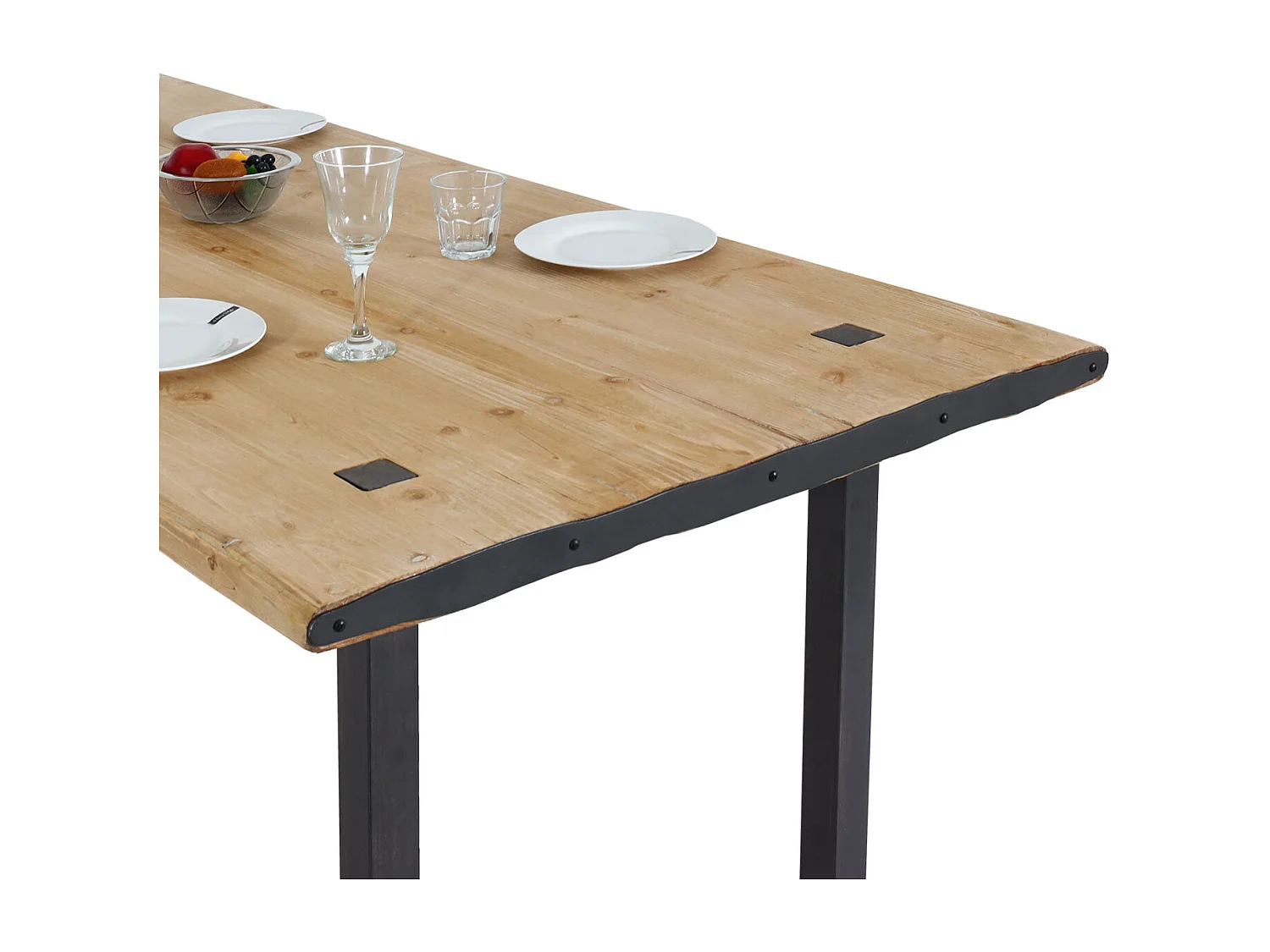 Table à manger design bois marron 200 x 90 x 75 cm 04_0008564