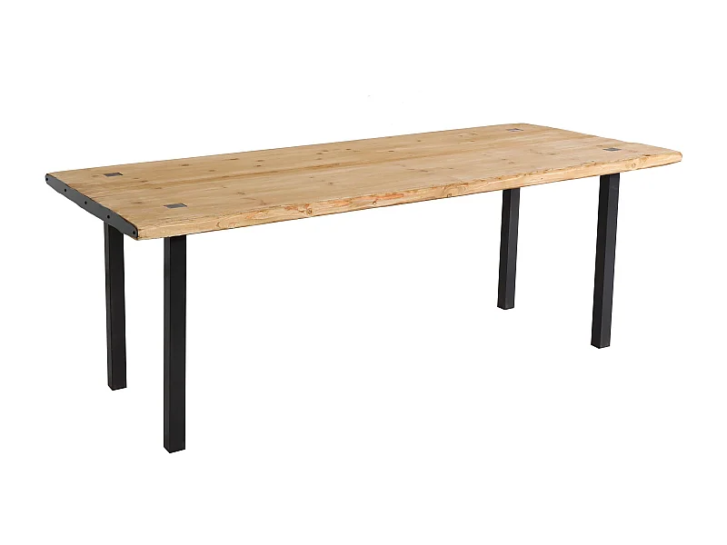 Table à manger design bois marron 200 x 90 x 75 cm 04_0008564