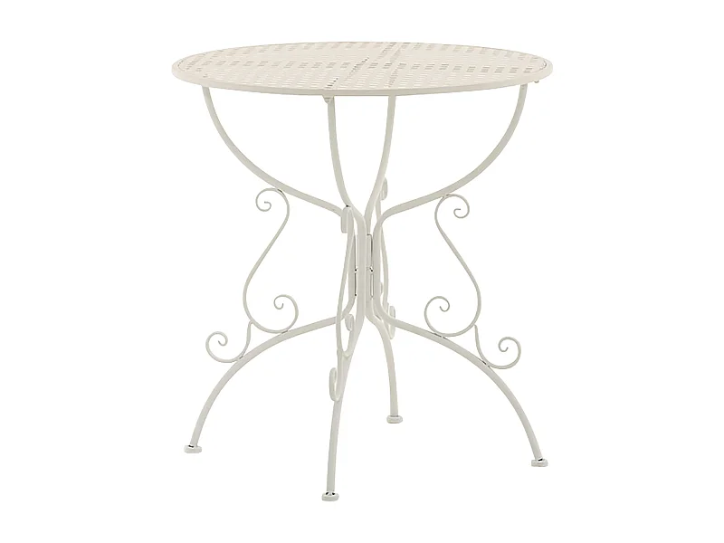 Table de jardin ronde métal blanche 70 x 70 x 74 cm 10_0004005
