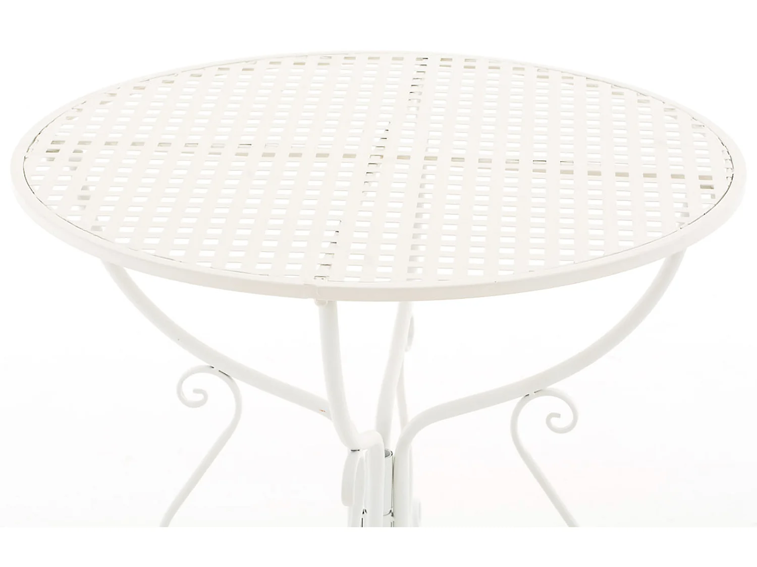 Table de jardin ronde métal blanche 70 x 70 x 74 cm 10_0004005