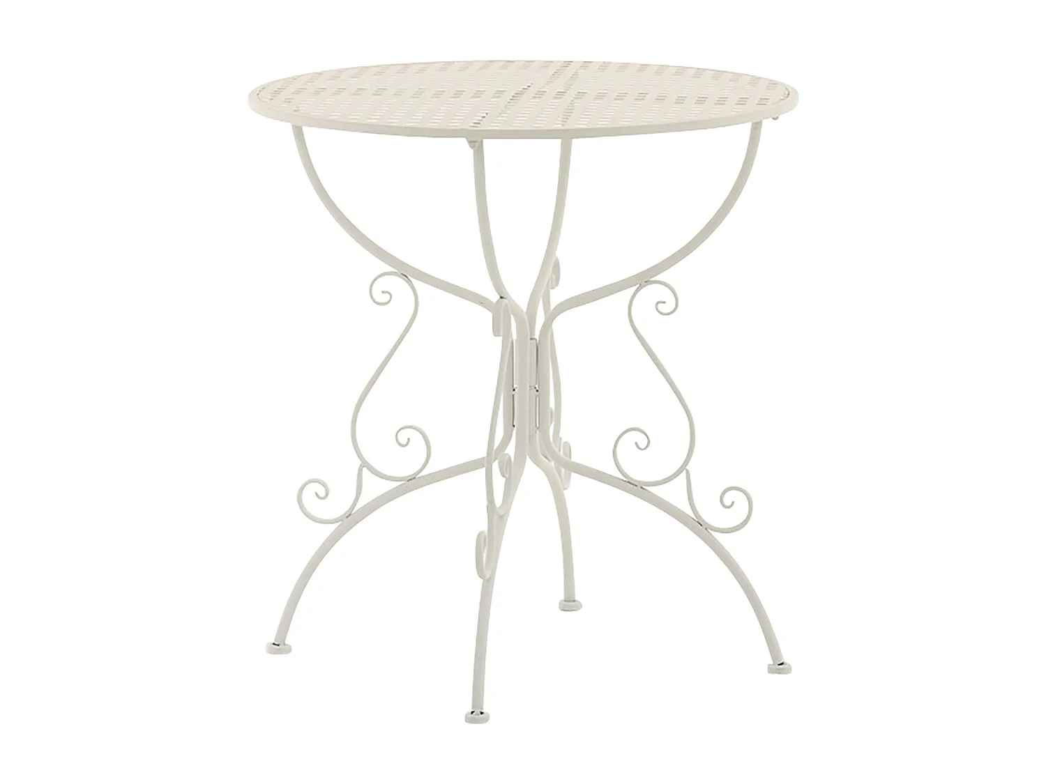 Table de jardin ronde métal blanche 70 x 70 x 74 cm 10_0004005