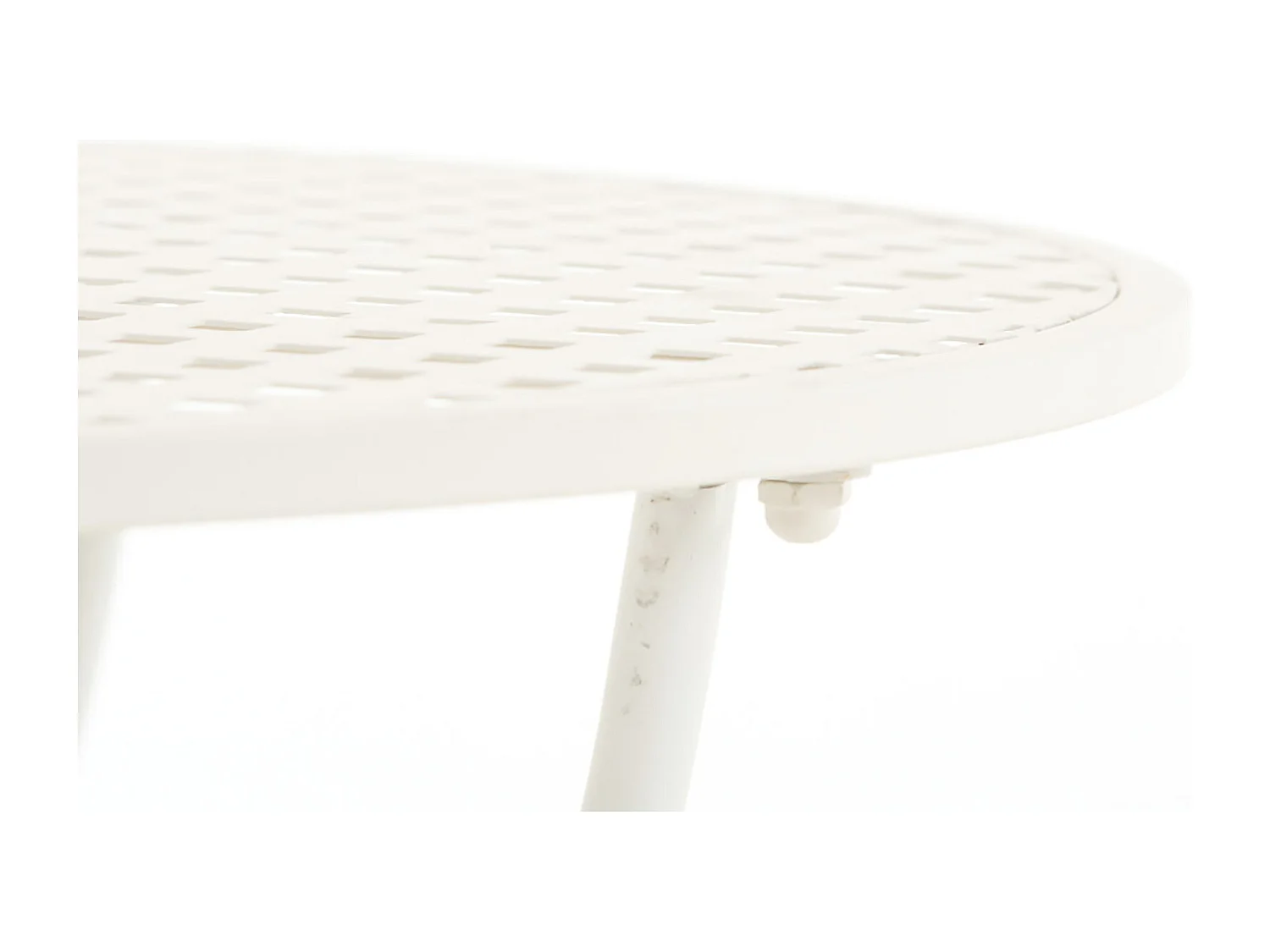 Table de jardin ronde métal blanche 70 x 70 x 74 cm 10_0004005