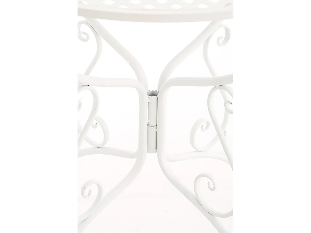 Table de jardin ronde métal blanche 70 x 70 x 74 cm 10_0004005