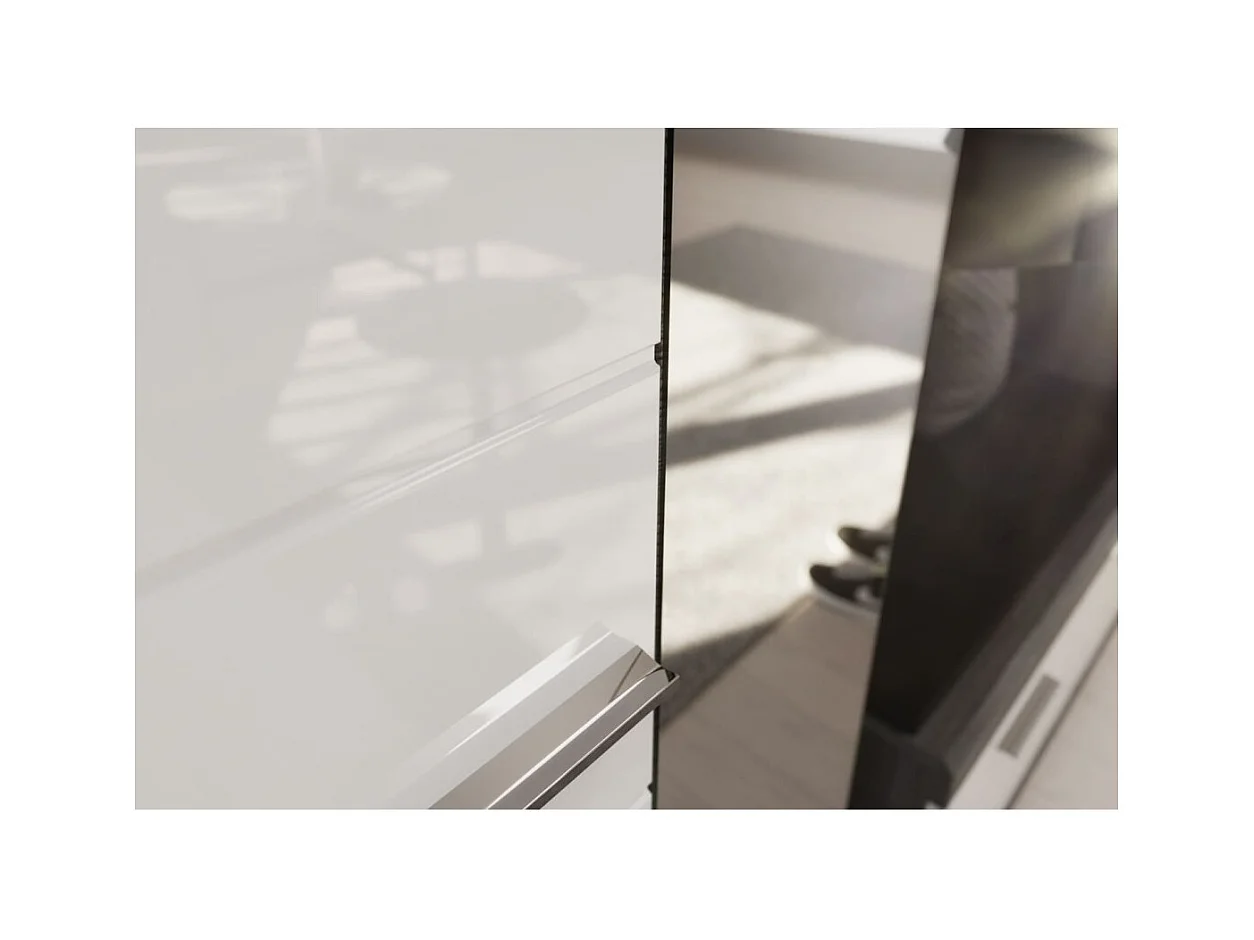 Mueble de almacenamiento SCOTT – Blanco brillante – 6 nichos, 1 puerta – Para colocar