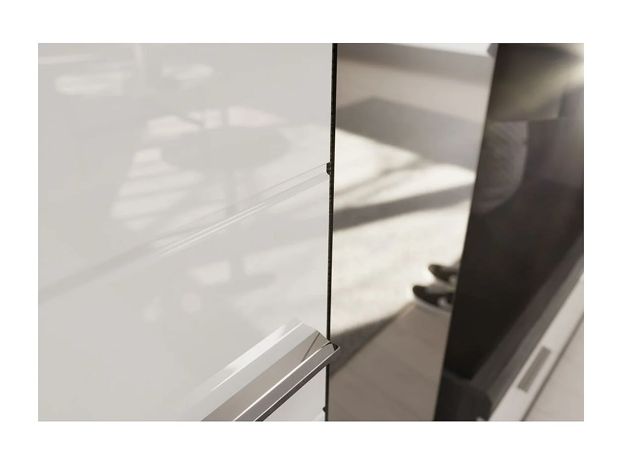 Mueble de almacenamiento SCOTT – Blanco brillante – 6 nichos, 1 puerta – Para colocar