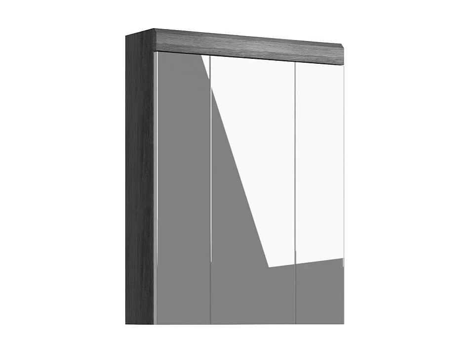 Mueble de almacenamiento alto SCOTT – 3 puertas con espejo – Gris oscuro y blanco – 60x79x18 cm