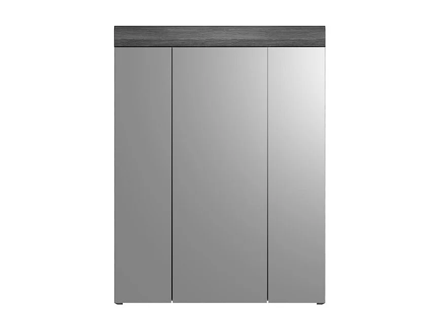 Meuble de rangement haut SCOTT – 3 portes avec miroir – Gris foncé et blanc – 60x79x18 cm