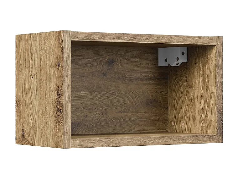 Meuble mural ouvert BRAZZA – 35 cm – Chêne clair – Finition artisan – À suspendre