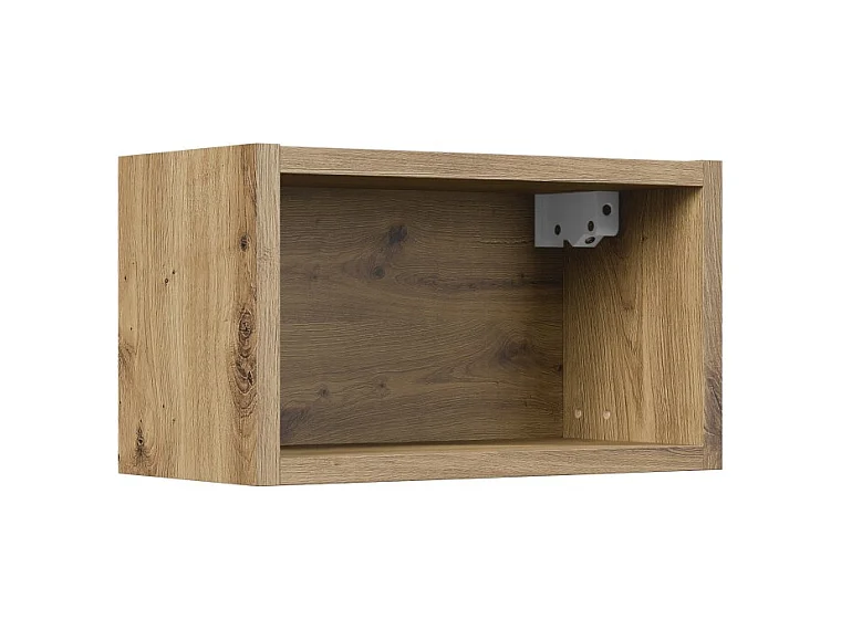 Meuble mural ouvert BRAZZA – 35 cm – Chêne clair – Finition artisan – À suspendre