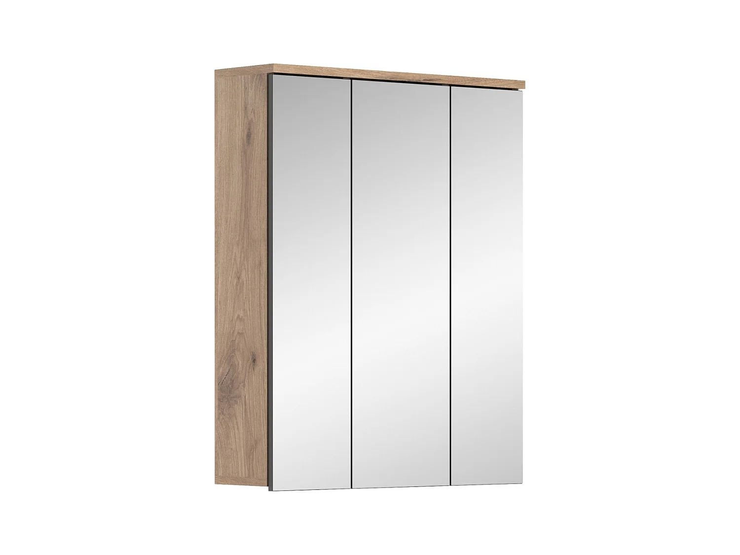 Móvel de armazenamento com espelhos – Carvalho claro – SELMA