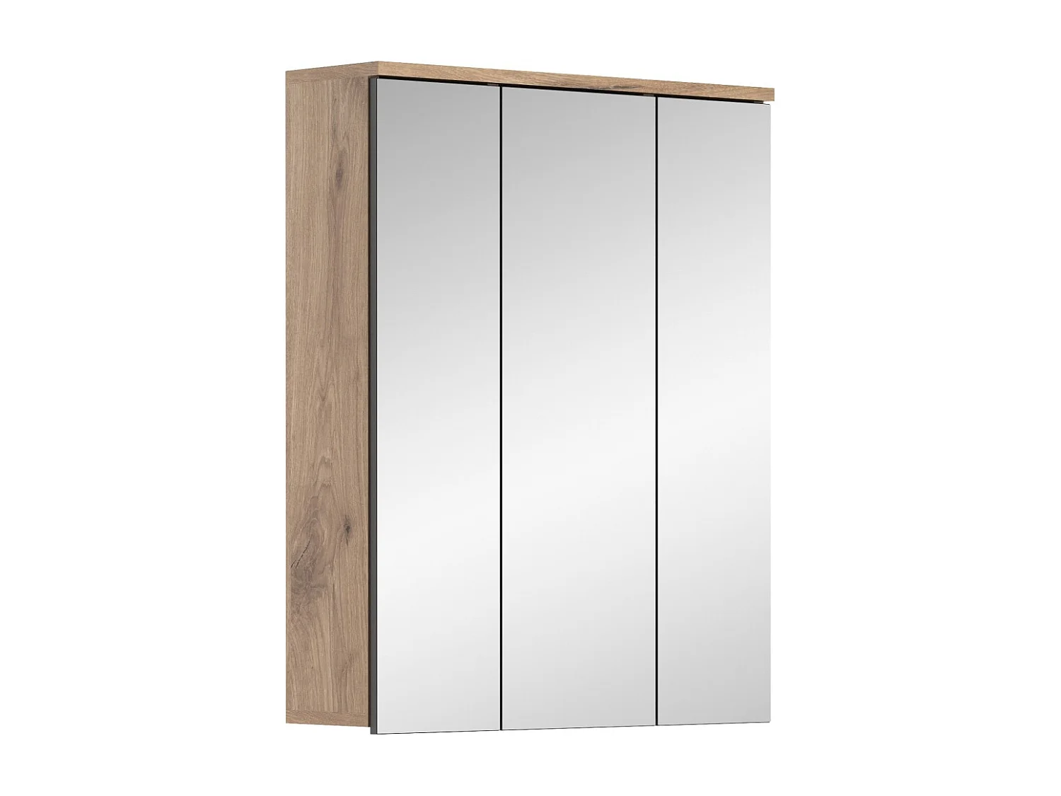 Móvel de armazenamento com espelhos – Carvalho claro – SELMA