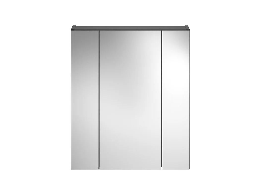 Meuble de rangement avec miroir et LED – Noir laqué – KLEANKIN
