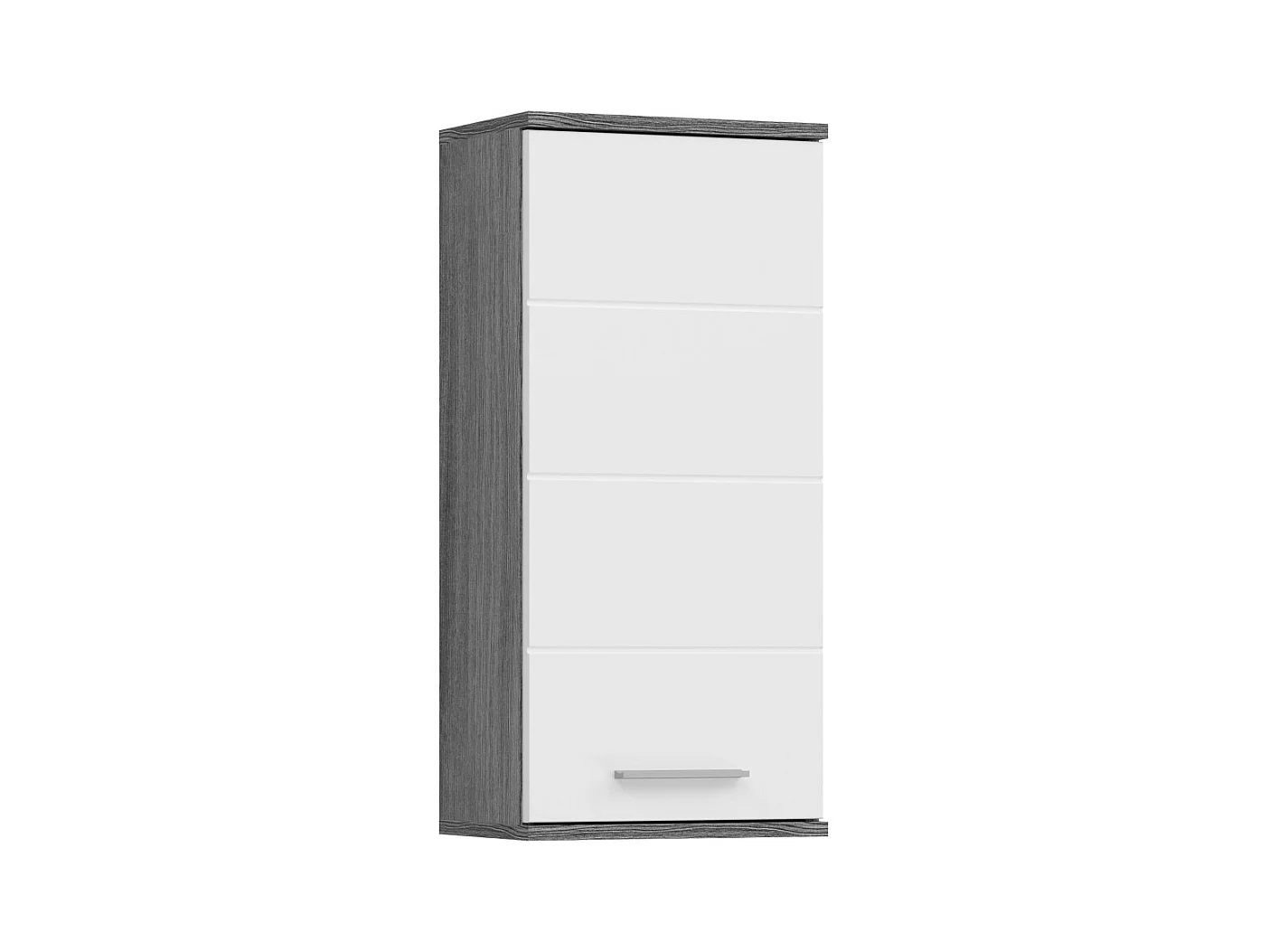 Meuble de salle de bain WILLIAM 1 porte – Blanc et gris foncé